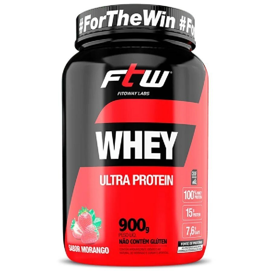 Whey Ultra Protein Sabor Morango Fitoway Pote 900g